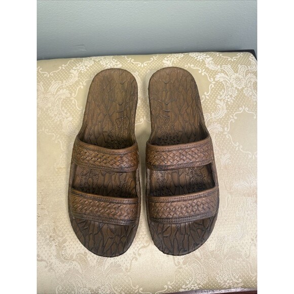 Pali Hawaii  Hawaiian Jandal Brown Women's Size 11 Slip On Slides‎ Shoes - Picture 1 of 11